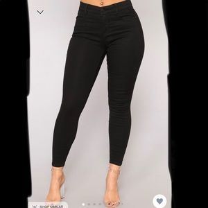 Cassie Elastic waistband Jeans - Black
